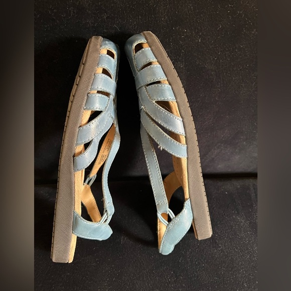 Earth Origins Nellie Persian Blue Leather Mary Jane Sandals Women’s 9W - Picture 5 of 9